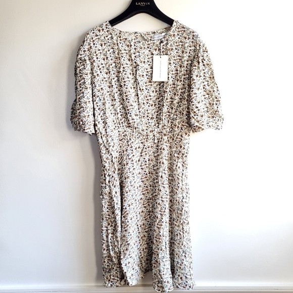 Faithfull The Brand Sidonie Aurelia Floral Off White Chestnut Mini Dress NWT 4 - Picture 9 of 17